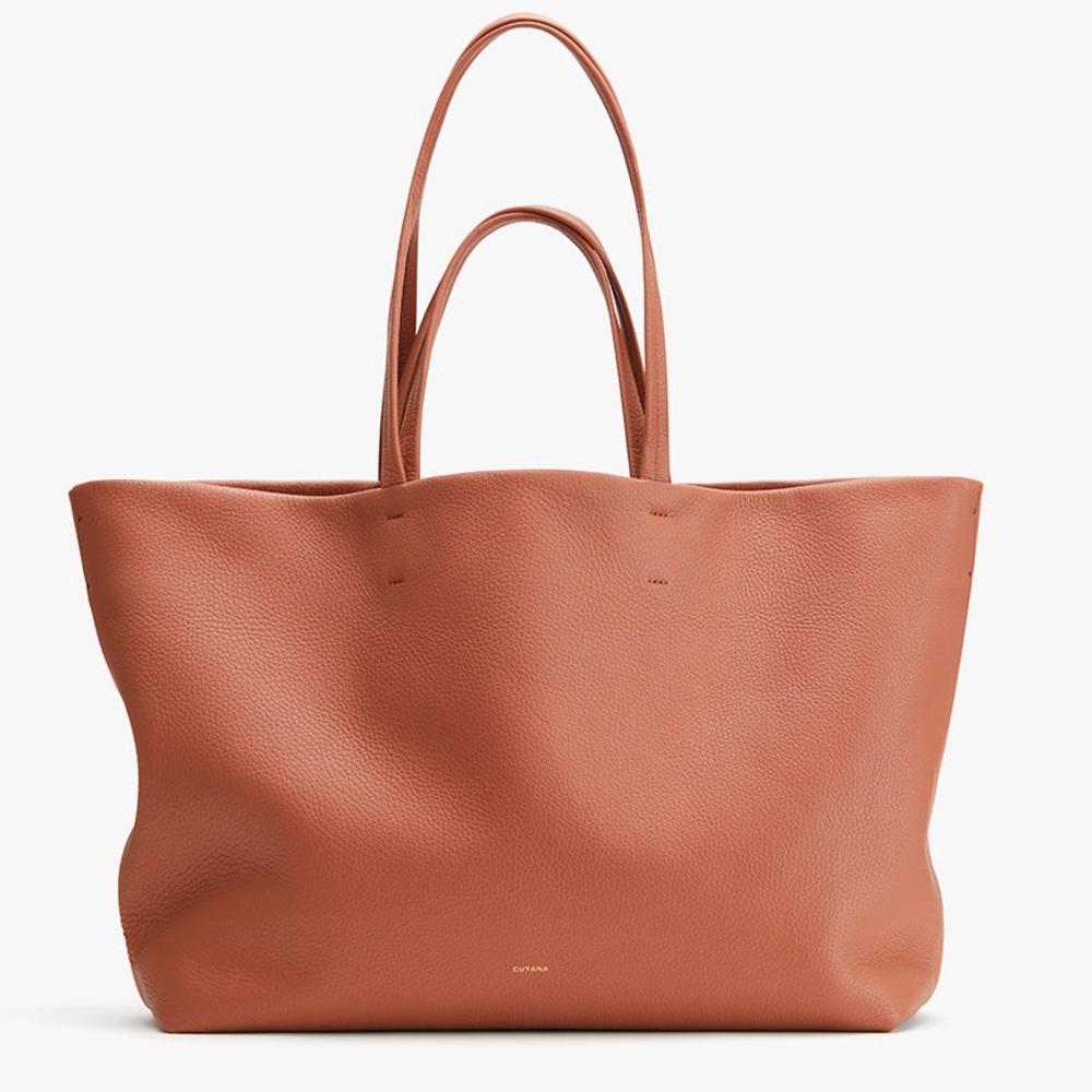 Cuyana Tan Leather Tote Bag